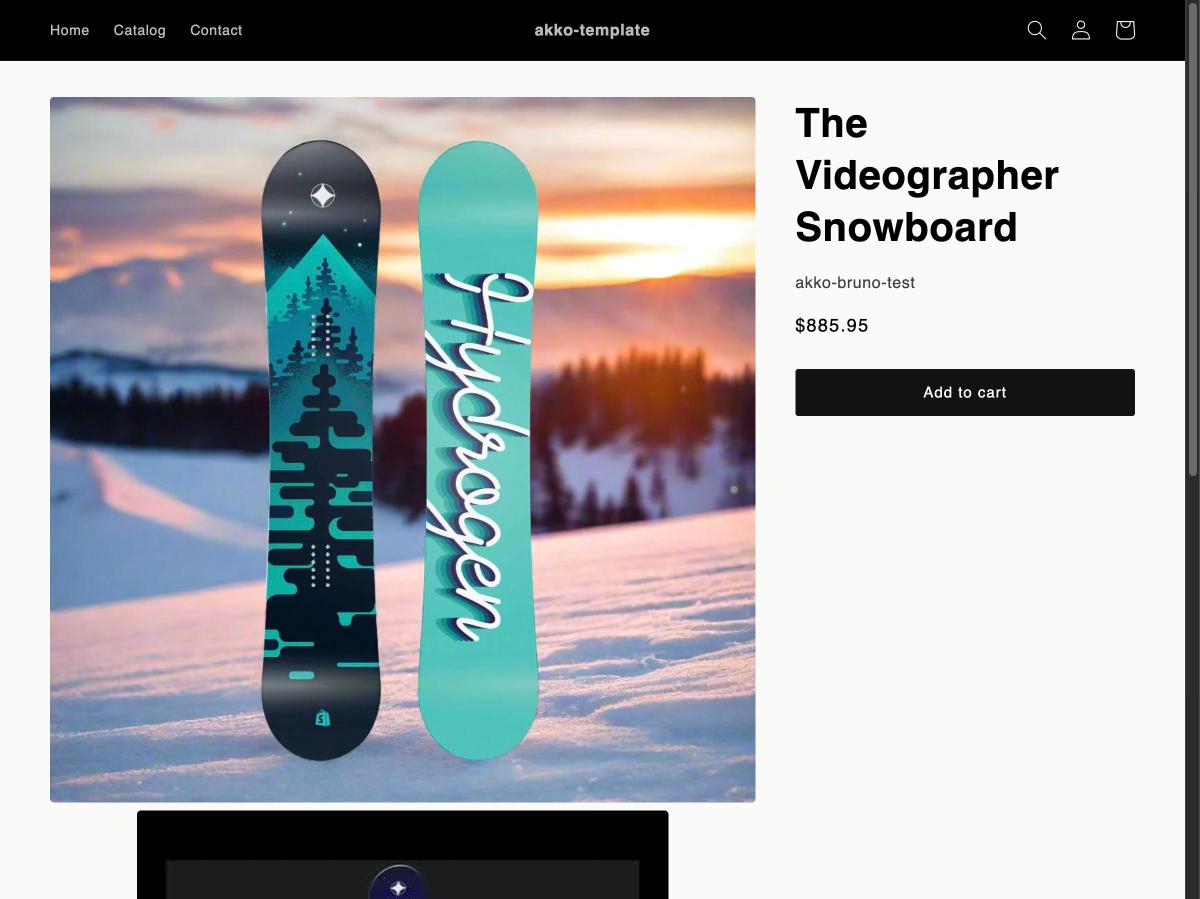 Product page with the replacement Add to cart button, before the modal opens